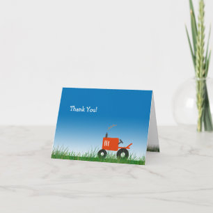 Red Tractor Thank You Note Card