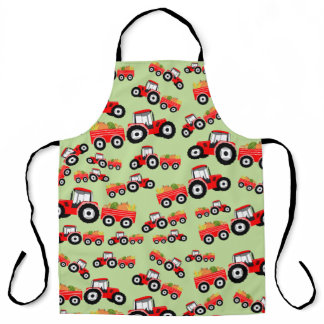 Red Tractor Truck Farm Produce Apron