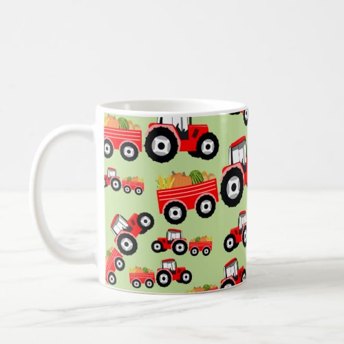 Red Tractor Truck Farm Produce Coffee Mug