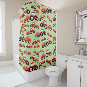 Red Tractor Truck Farm Produce Shower Curtain