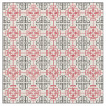 Red Traditional Geometric Chinese Decorative Patte Fabric