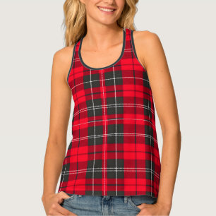 Red Traditional Plaid Tartan Modern Collection Tank Top