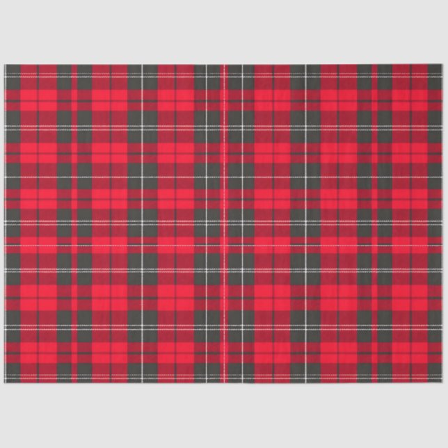Red Traditional Plaid Tartan Modern Collection Tissue Paper (Front)