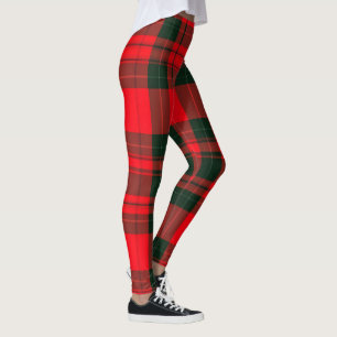 Red Traditional Plaid Tartan Popular Collection Leggings