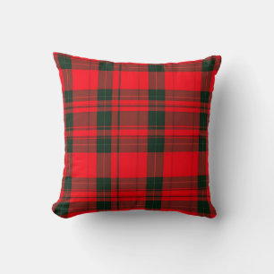 Red Traditional Plaid Tartan Popular Collection Throw Pillow