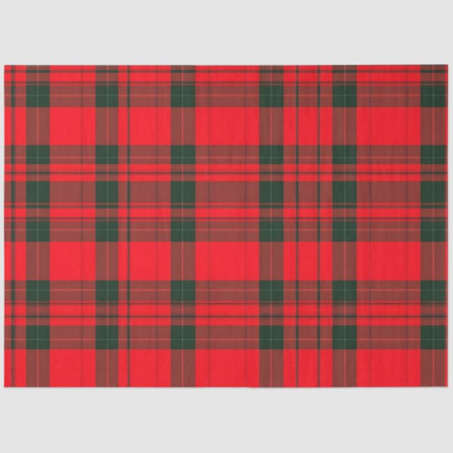Red Traditional Plaid Tartan Popular Collection Tissue Paper (Front)