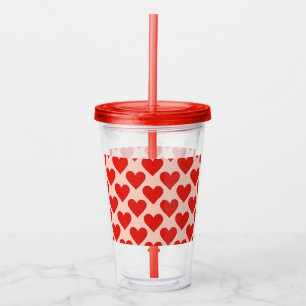 Red, traditional Valentine's day heart Acrylic Tumbler