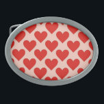 Red, traditional Valentine's day heart Belt Buckle<br><div class="desc">patterned with love</div>