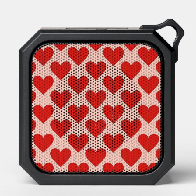 Red, traditional Valentine's day heart Bluetooth Speaker (Front)