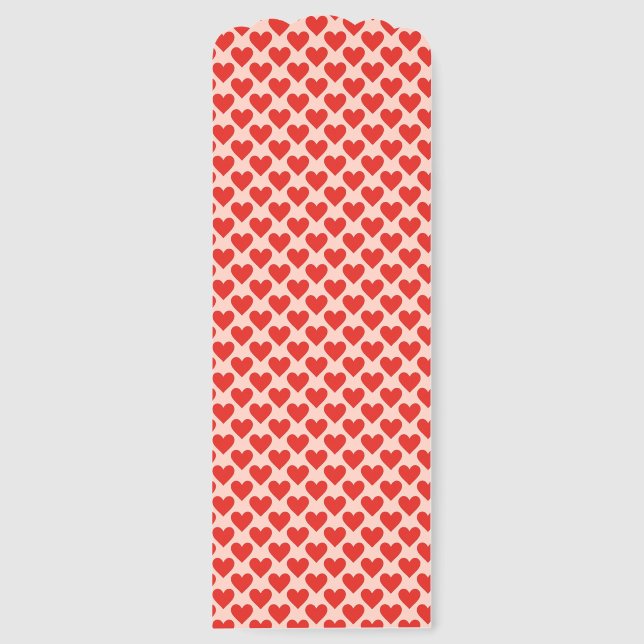Red, traditional Valentine's day heart Bookmarks (Front)