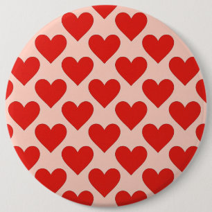 Red, traditional Valentine's day heart Button