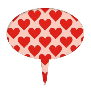Red, traditional Valentine's day heart Cake Topper