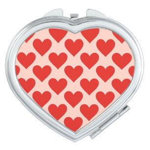 Red, traditional Valentine's day heart Compact Mirror