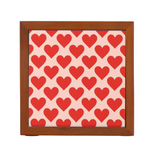 Red, traditional Valentine's day heart Desk Organizer