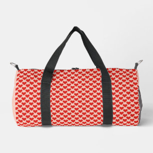 Red, traditional Valentine's day heart Duffle Bag