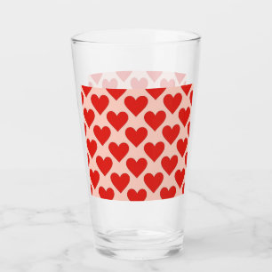 Red, traditional Valentine's day heart Glass