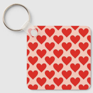 Red, traditional Valentine's day heart Keychain