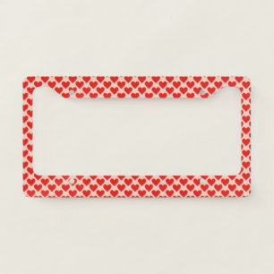 Red, traditional Valentine's day heart License Plate Frame