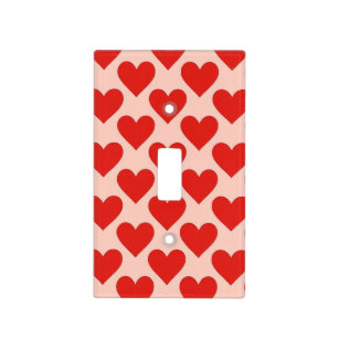 Red, traditional Valentine's day heart Light Switch Cover