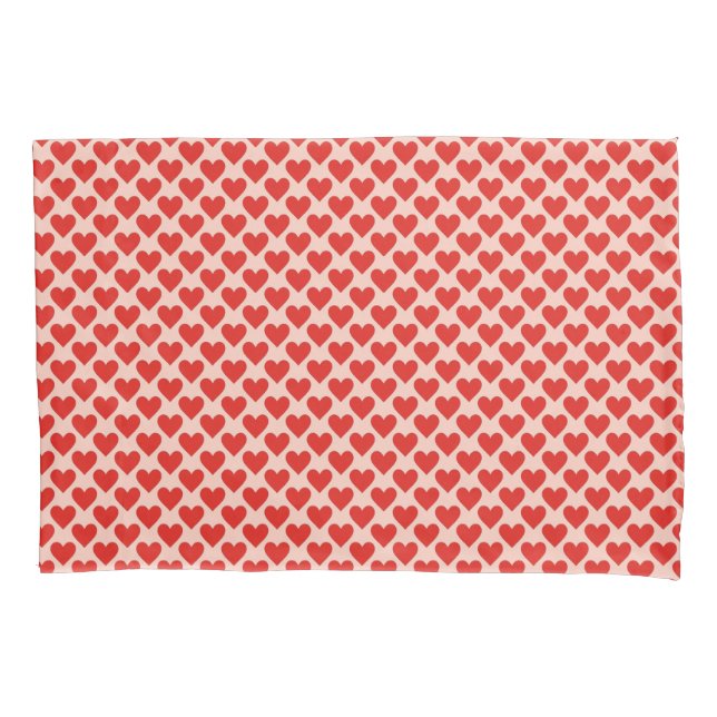 Red, traditional Valentine's day heart Pillow Case (Front)
