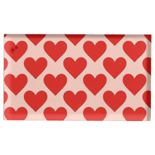 Red, traditional Valentine's day heart Place Card Holder