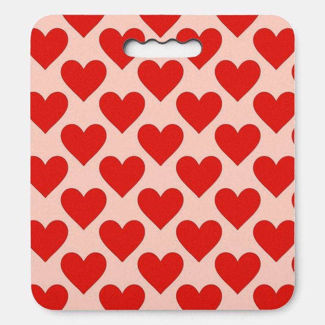 Red, traditional Valentine's day heart Seat Cushion (Front Vertical)