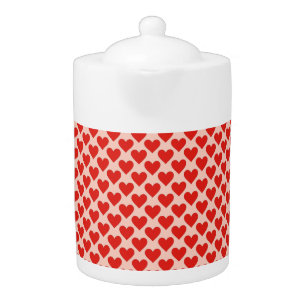 Red, traditional Valentine's day heart Teapot