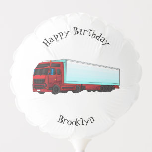 Red trailer truck illustration balloon