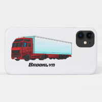Red trailer truck illustration
