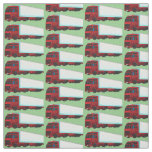 Red trailer truck illustration fabric
