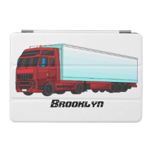 Red trailer truck illustration iPad mini cover