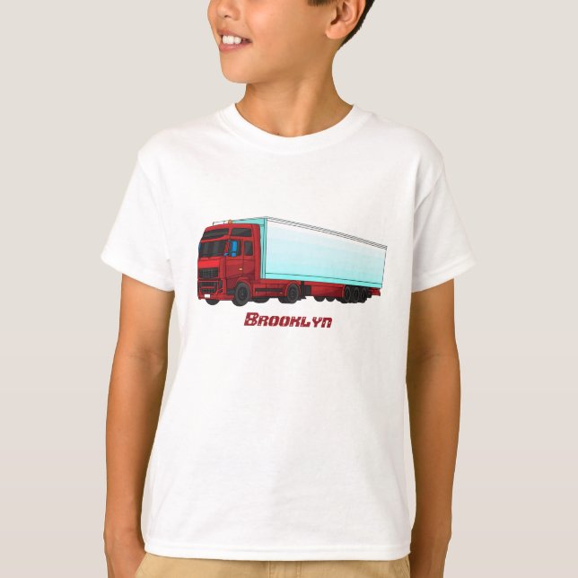 Red trailer truck illustration T-Shirt (Front)