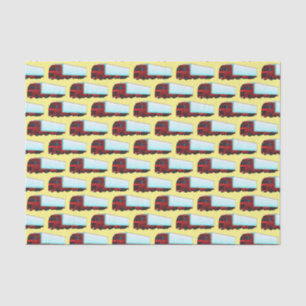 Red trailer truck illustration tissue paper