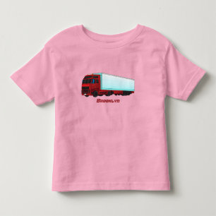 Red trailer truck illustration toddler t-shirt