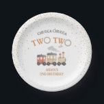 Red Train 2nd Birthday Party  Paper Plates<br><div class="desc">These birthday plates feature an adorable train theme. Perfect for chugga two two birthday parties.</div>