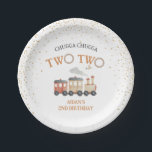 Red Train 2nd Birthday Party  Paper Plates<br><div class="desc">These birthday plates feature an adorable train theme. Perfect for chugga two two birthday parties.</div>