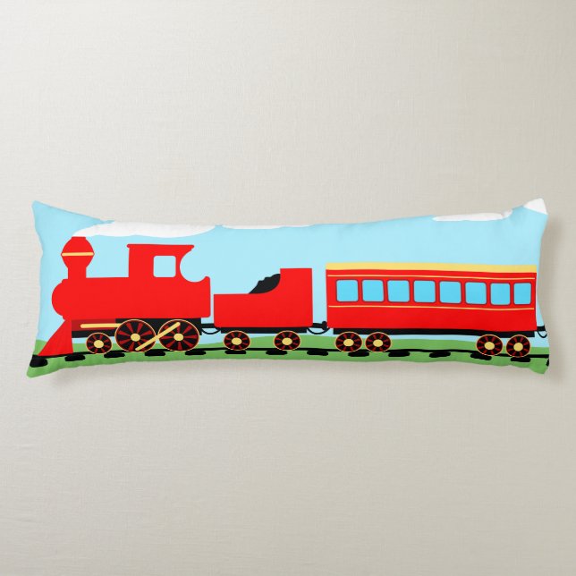 Red train body pillow (Front)