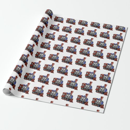 Red Train Boys Birthday Gift Wrapping Paper