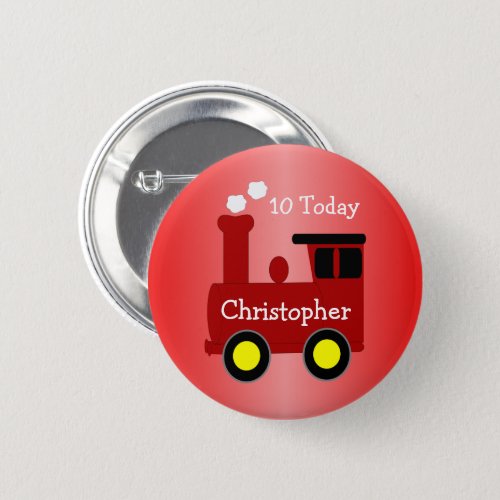 Red Train Design Button
