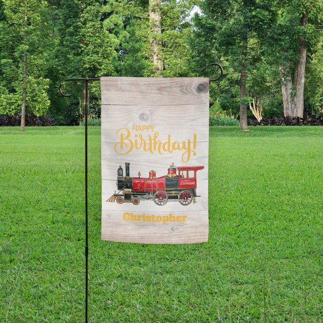 Red Train Happy Birthday Weatherproof Personalized Garden Flag ( Birthday Depot
Red Train Happy Birthday Weatherproof Personalized Garden Flag)