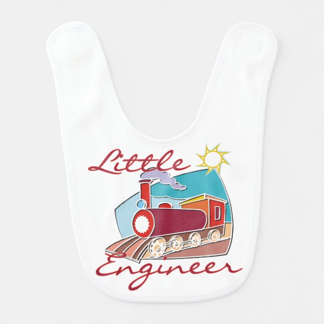 Red Train Little Engineer Bib (Front)