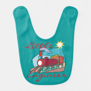 Red Train Little Engineer Bib