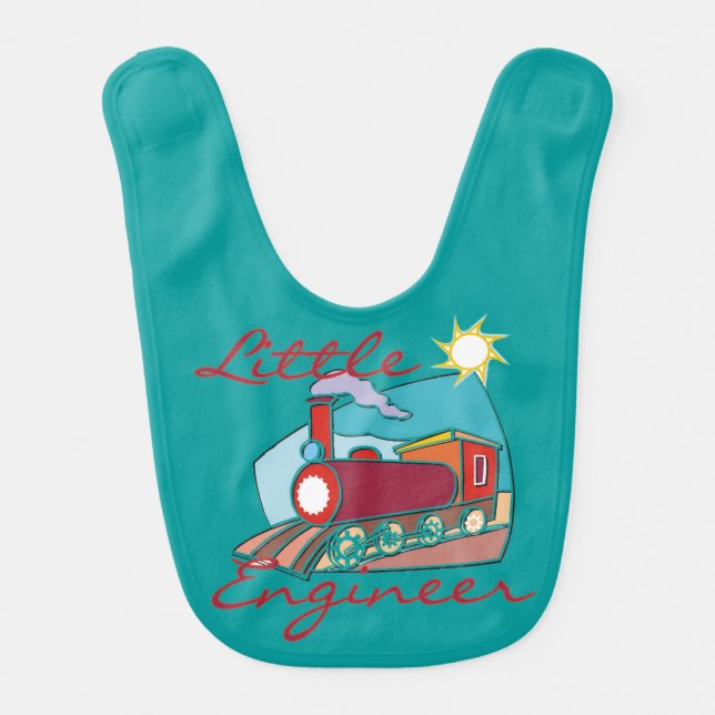 Red Train Little Engineer Bib (Front)