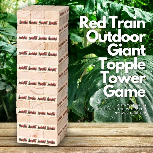Red Train Outdoor Giant Topple Tower Game