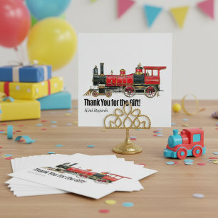 Red Train Thank You Card