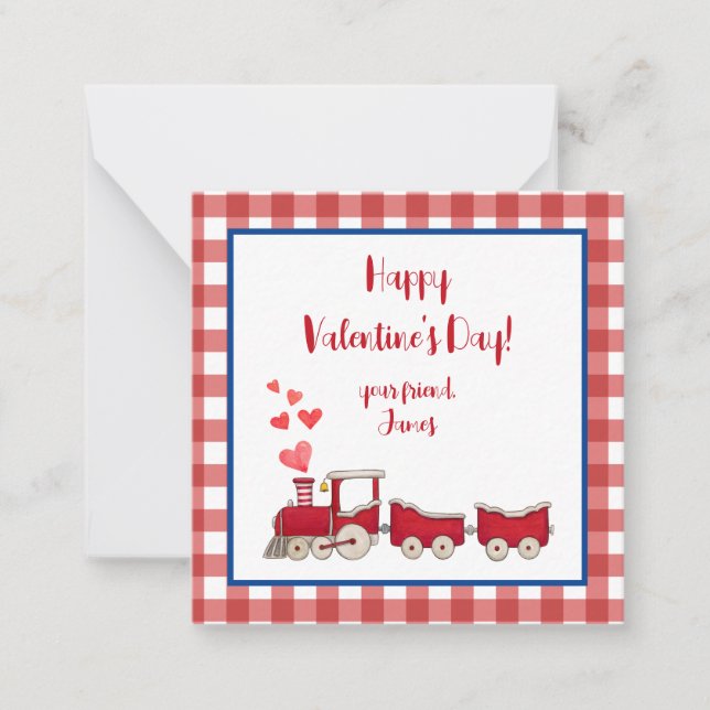 Red Train Valentine's Day Note (Front)