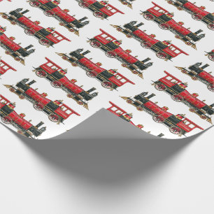 Red Train Wrapping Paper