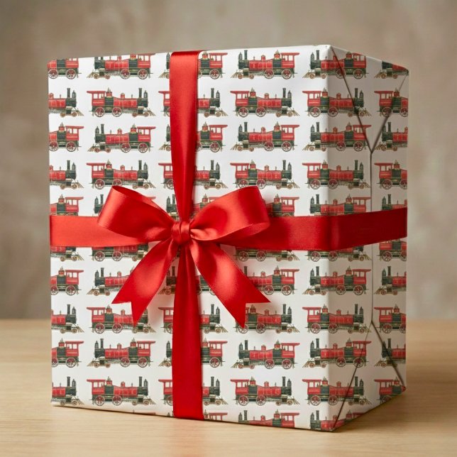 Red Train  Wrapping Paper (Red Train Wrapping Paper)