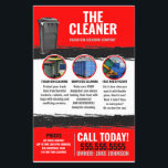 Red Trash Can Cleaning Service Flyer<br><div class="desc">Custom Trash can cleaning company flyer</div>