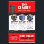 Red Trash Can Cleaning Service Flyer<br><div class="desc">Custom Trash can cleaning company flyer</div>